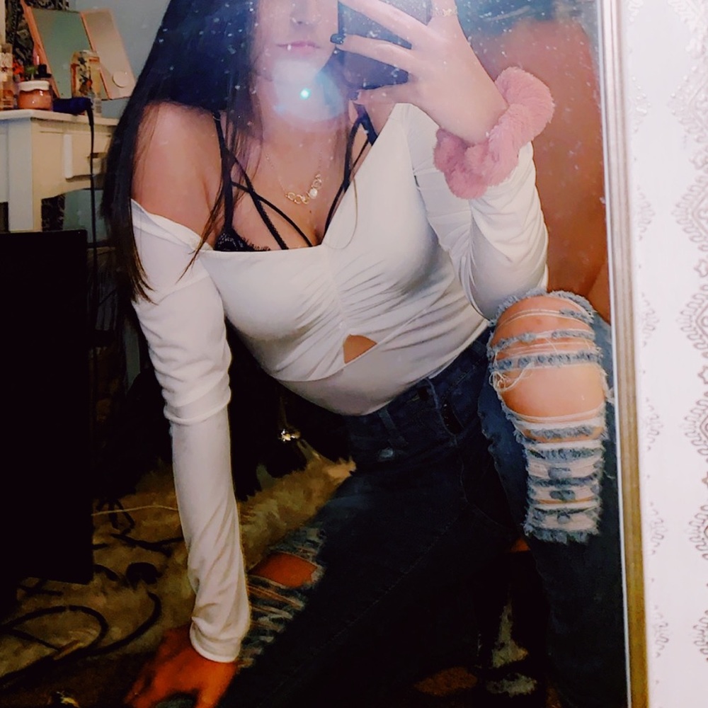 White Off The Shoulder Bodysuit